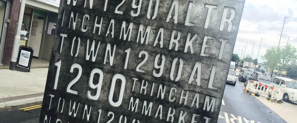 Altrincham’s new four-metre steel totem revealed to have cost over £16,000
