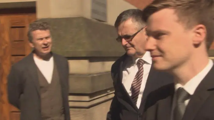 David Nolan confronts Morris outside court
