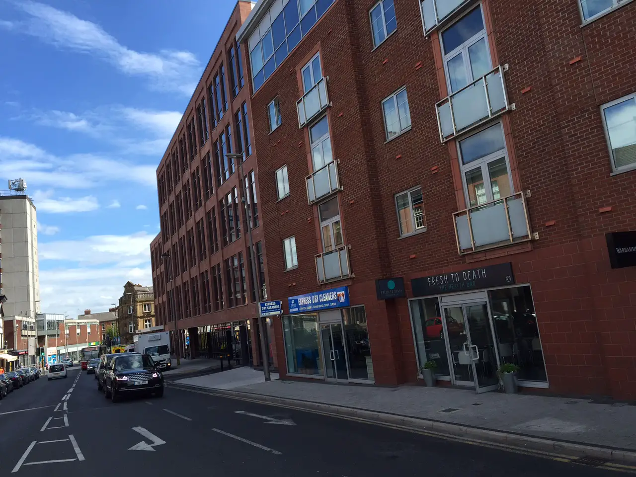 Railway Street, looking towards Stamford New Road