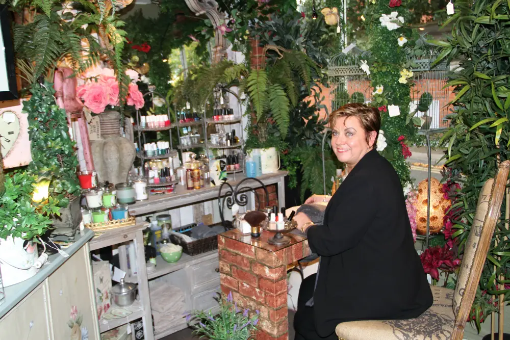 Maria in The Manicure Salon corner of the shop