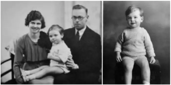 Nancy, Allan and Ernie Hough (left), and (right) two-year-old David, taken just a week before he died