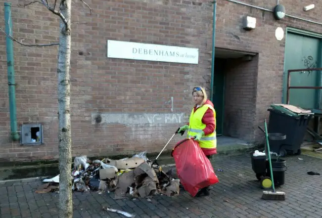 Organiser Sarah Walmsley during the litter pick