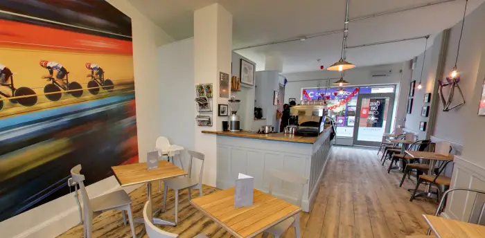 Inside Velo Espresso on Moss Lane