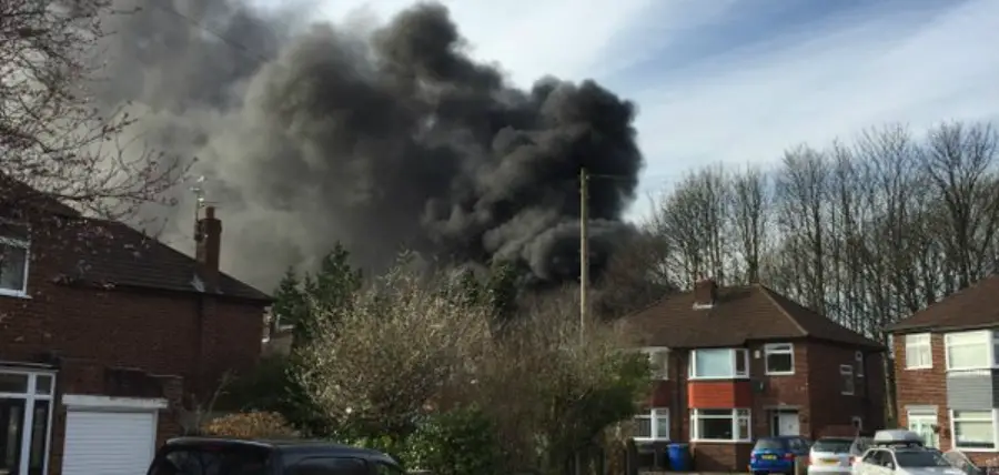 Fire Crews Tackle Blaze At Timperley Tyre Yard Altrincham Today 5210