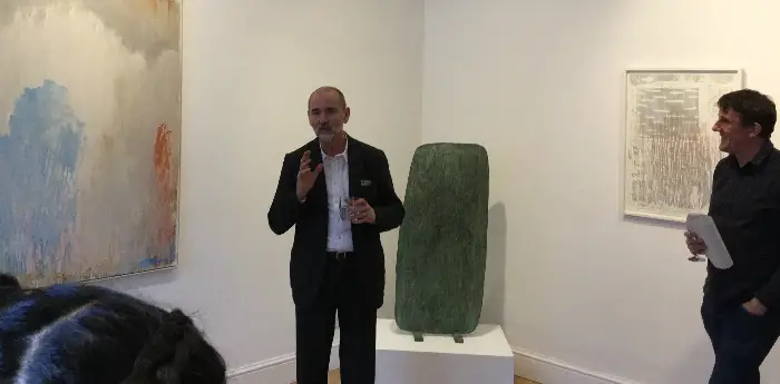 Christopher Le Brun during his talk at the gallery on Saturday