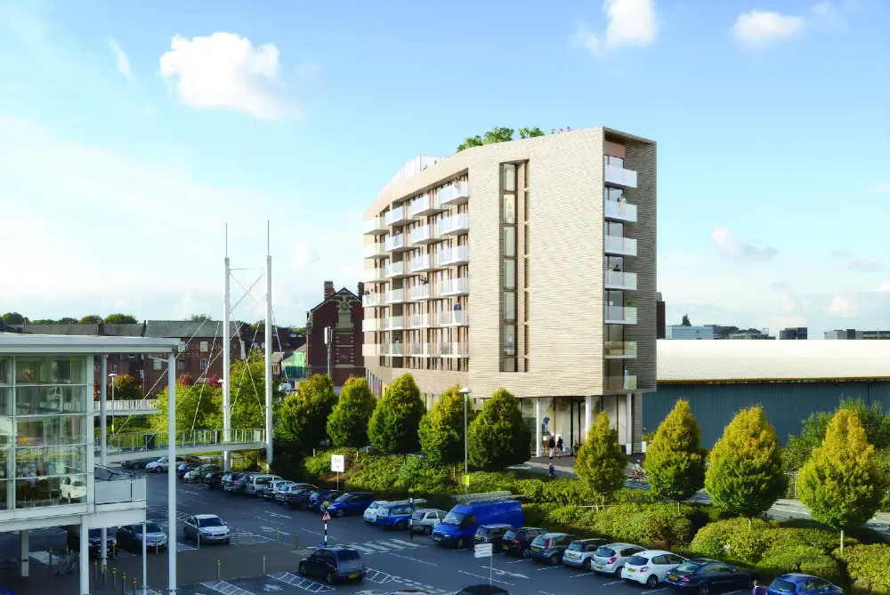 A visual of the 59-apartment building given planning permission this evening