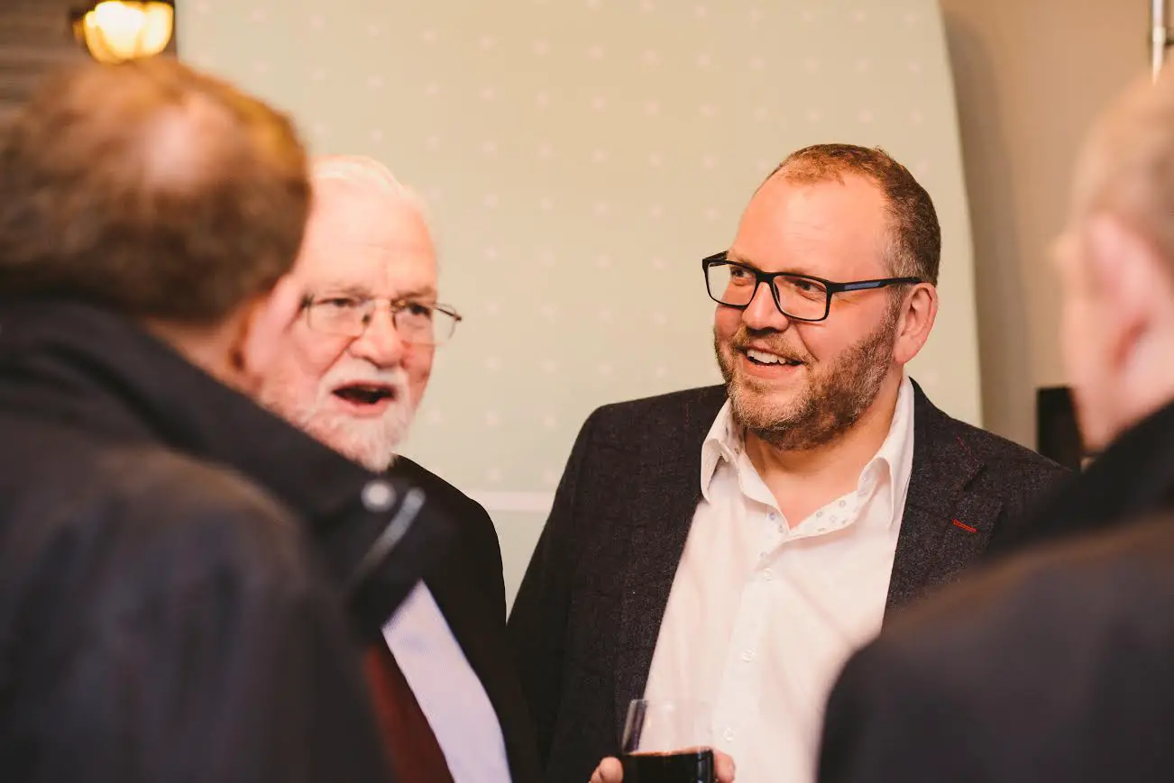 Founder Andrew McHale (second from right) with guests at the party last night