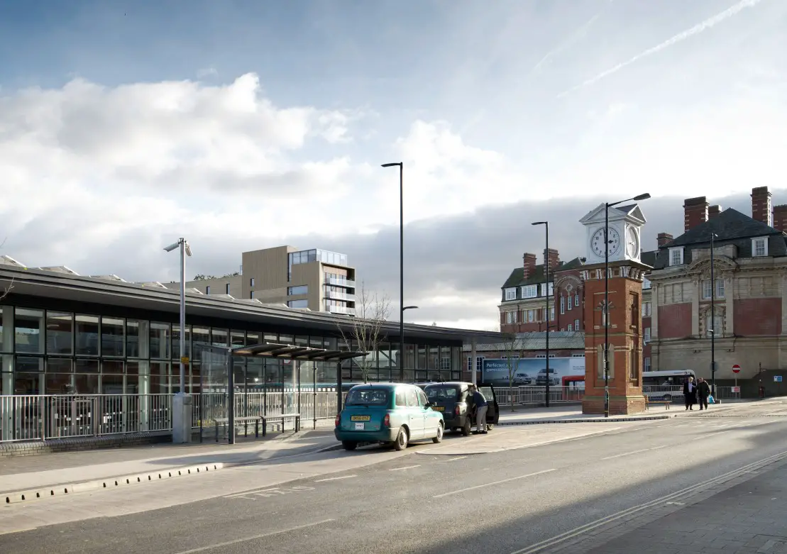 How the new apartment building will change the Altrincham skyline, as seen from the interchange