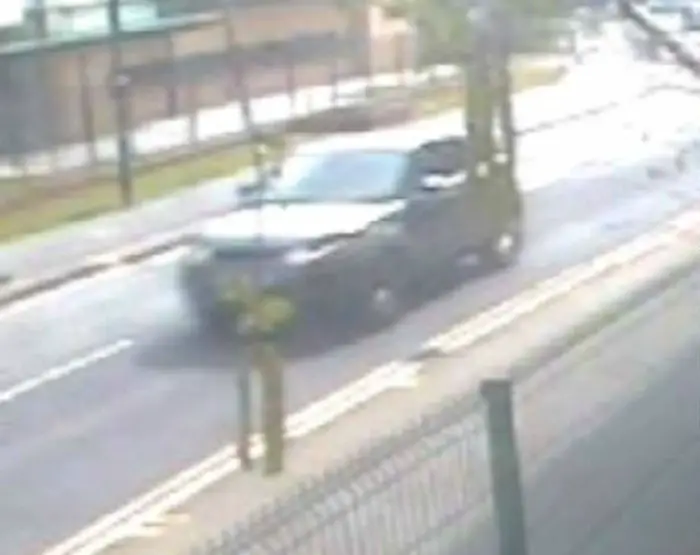 Police have issued CCTV images showing a silver/grey coloured Citroen C3 (above) and a dark coloured Range Rover Evoque