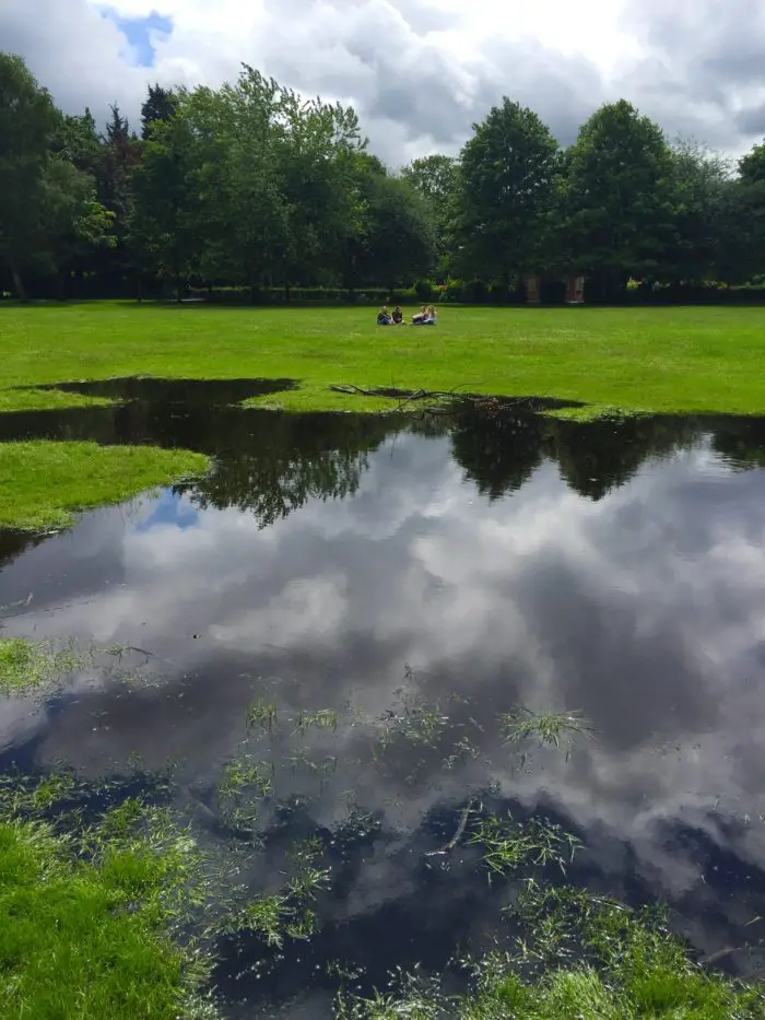 Part of the waterlogged field at Stamford Park