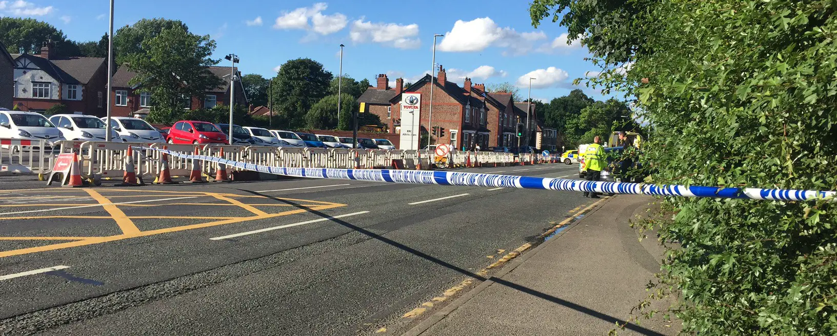 The A56 by the roadworks was the scene of the recent fatal collision. Police are still investigating the exact circumstances of that incident