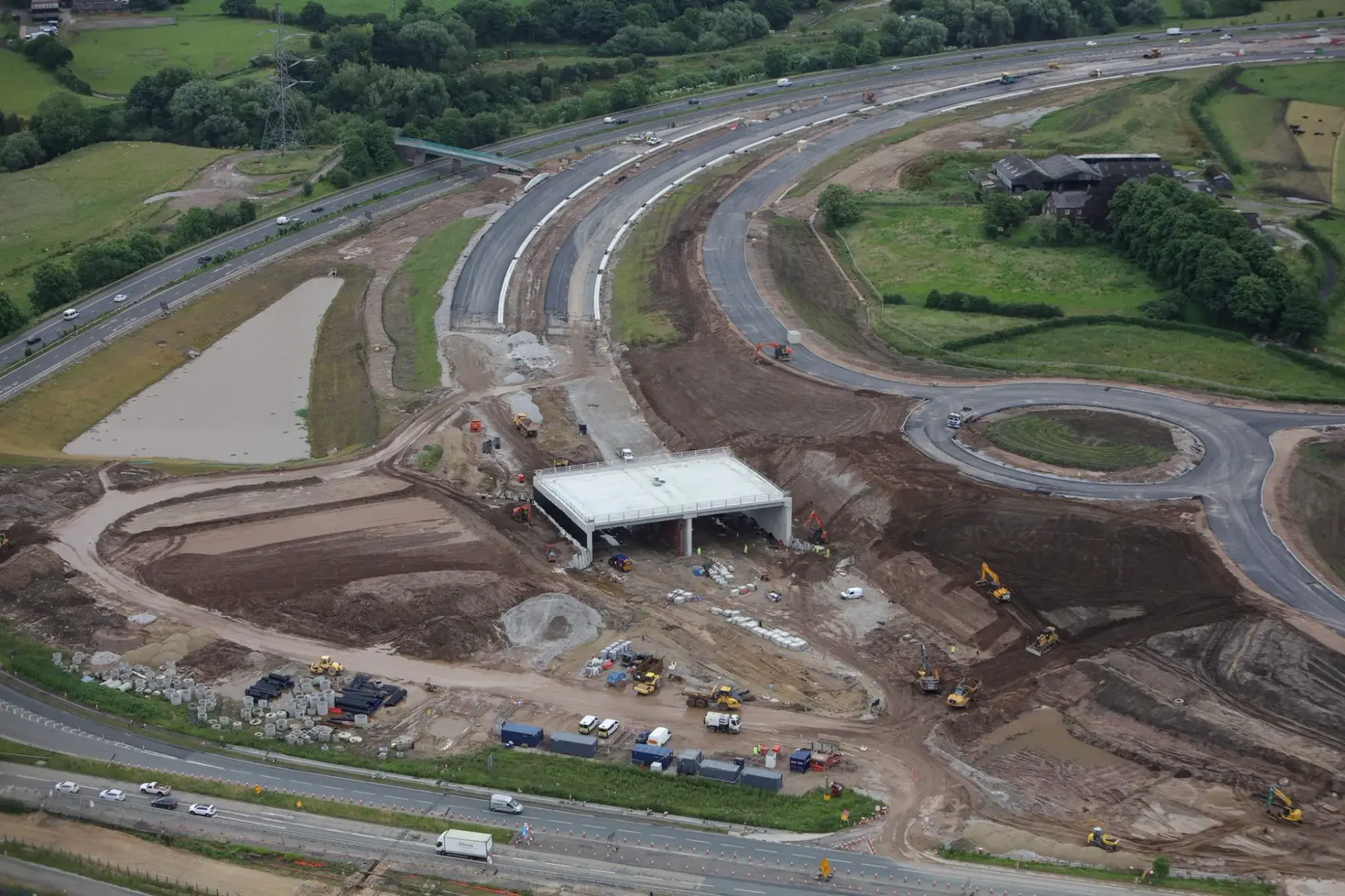 A bridge being built close to the Bowdon roundabout