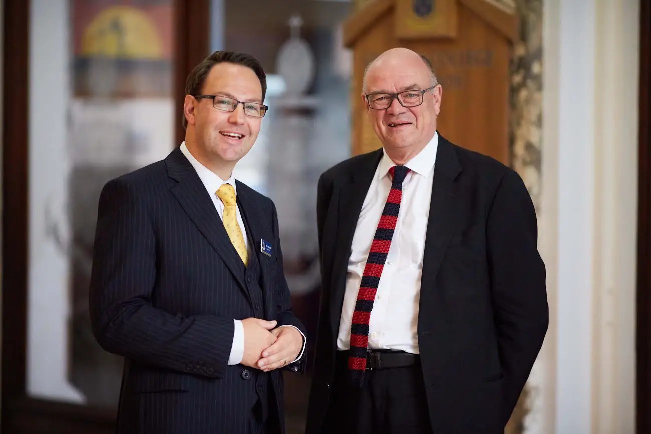 Sir Nicholas Kenyon back at his old school with headteacher Dr Richard Robson