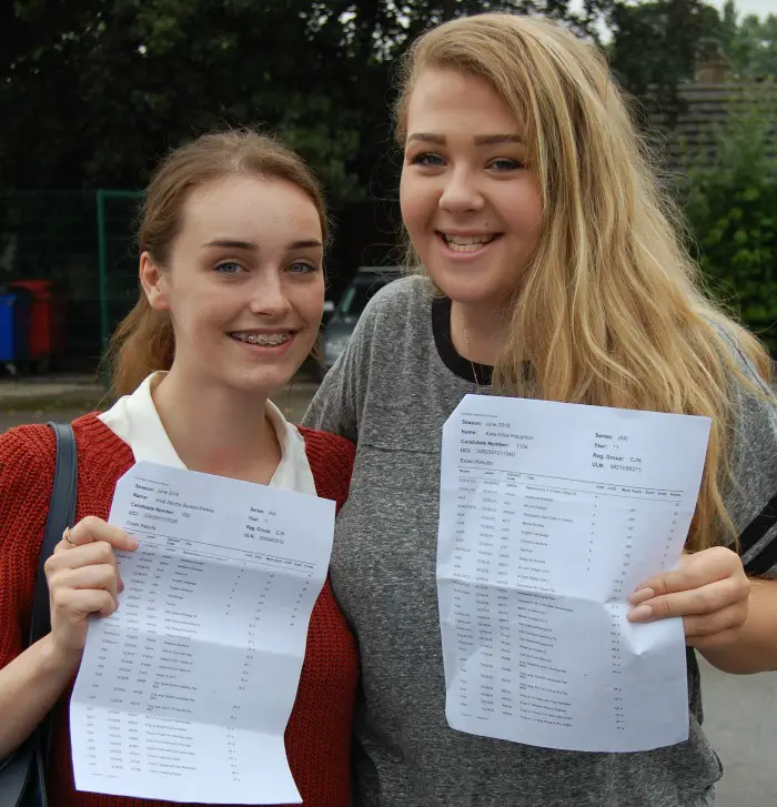 Alice Buckton-Perkins and Kate Haughton, who notched up 5 A* and 13 A grades between them