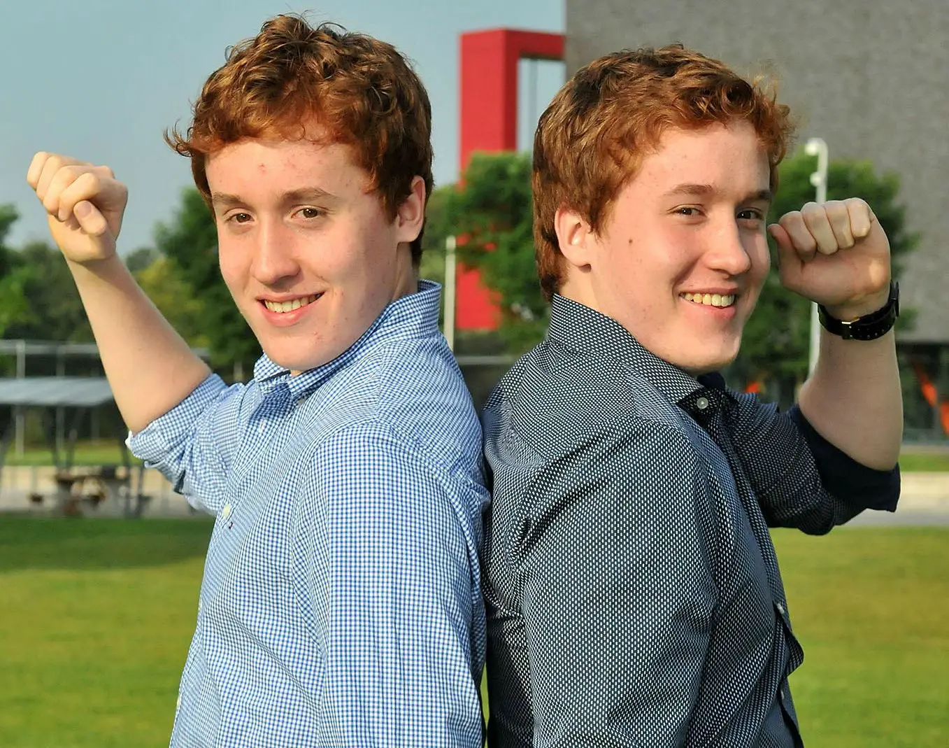 St Ambrose identical twins Dominic and Jamie Butler