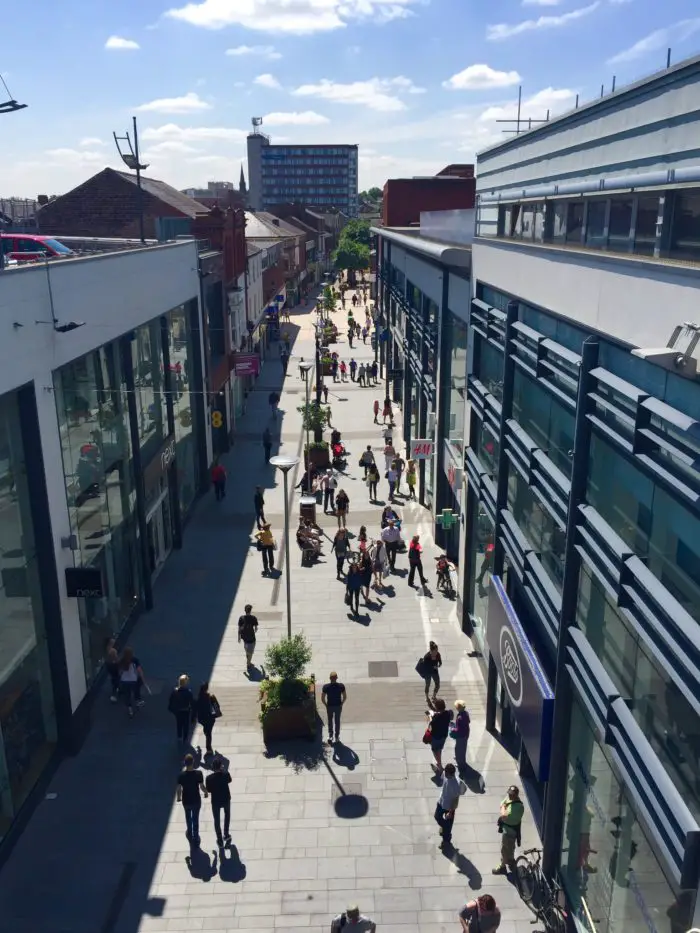 A view down George Street, a primary shopping area