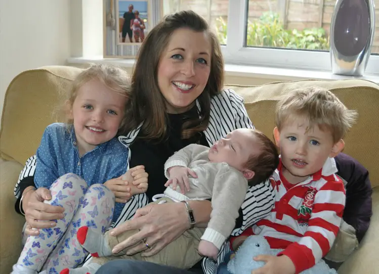 Jennifer with children Chloe, Tom and baby Sam