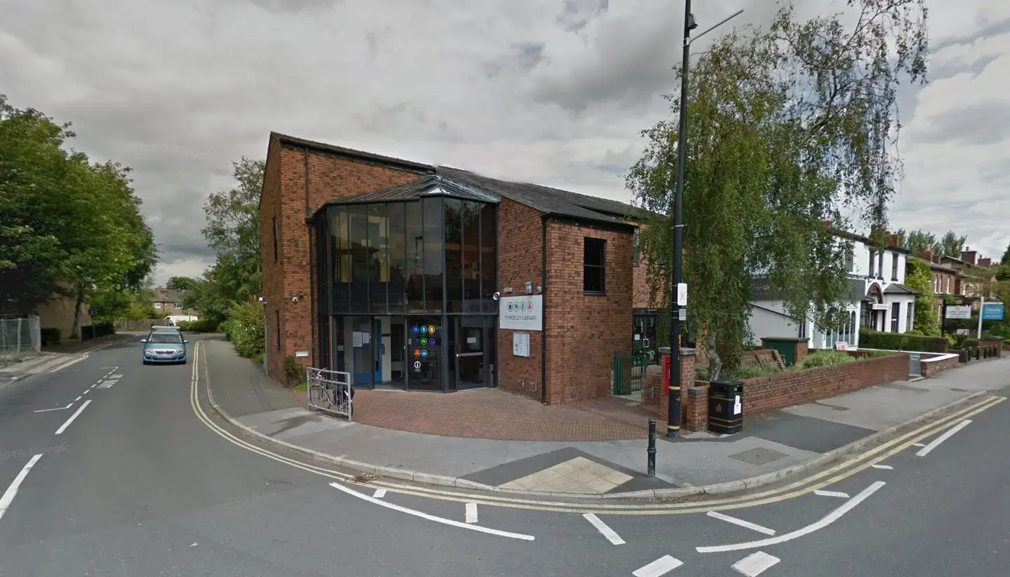 The current Timperley Library on the corner of Stockport Road and Baker Street