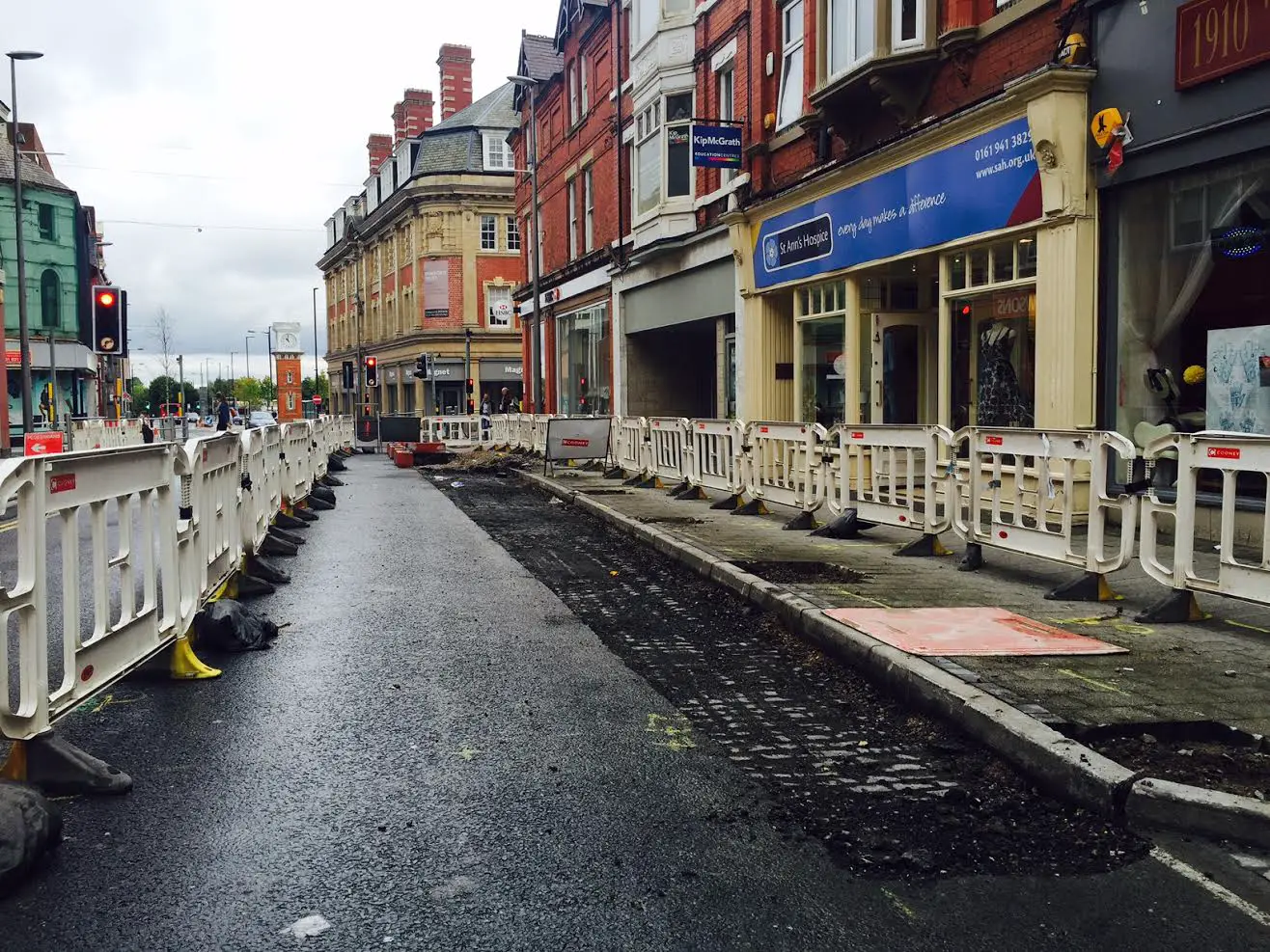 Public realm improvement work currently taking place on Stamford New Road