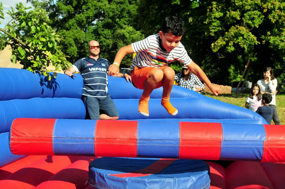 Attractions included an inflatable assault course