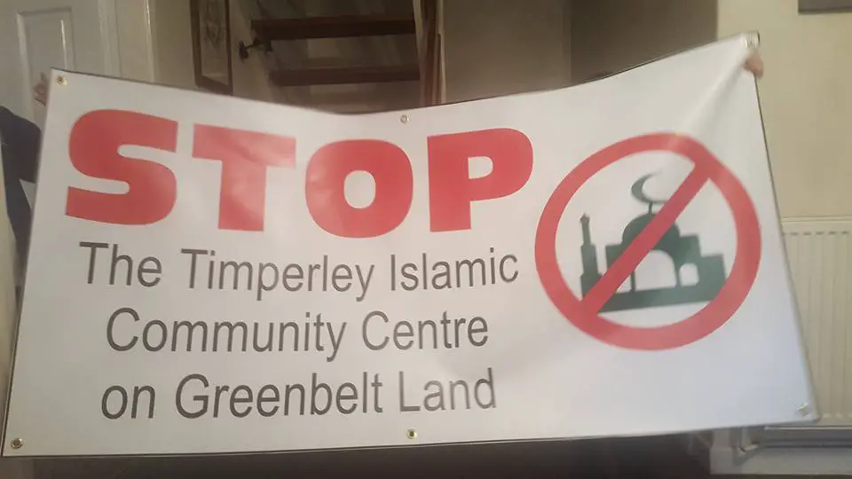 One of the banners produced for Saturday's demo