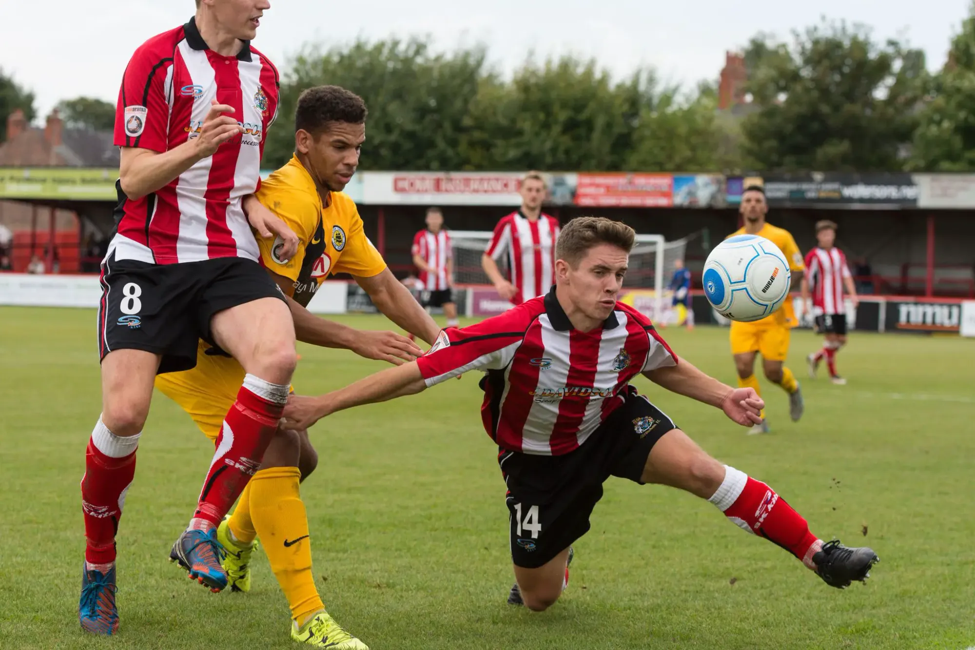 Harry Cain stretches for the ball against Boston last Saturday