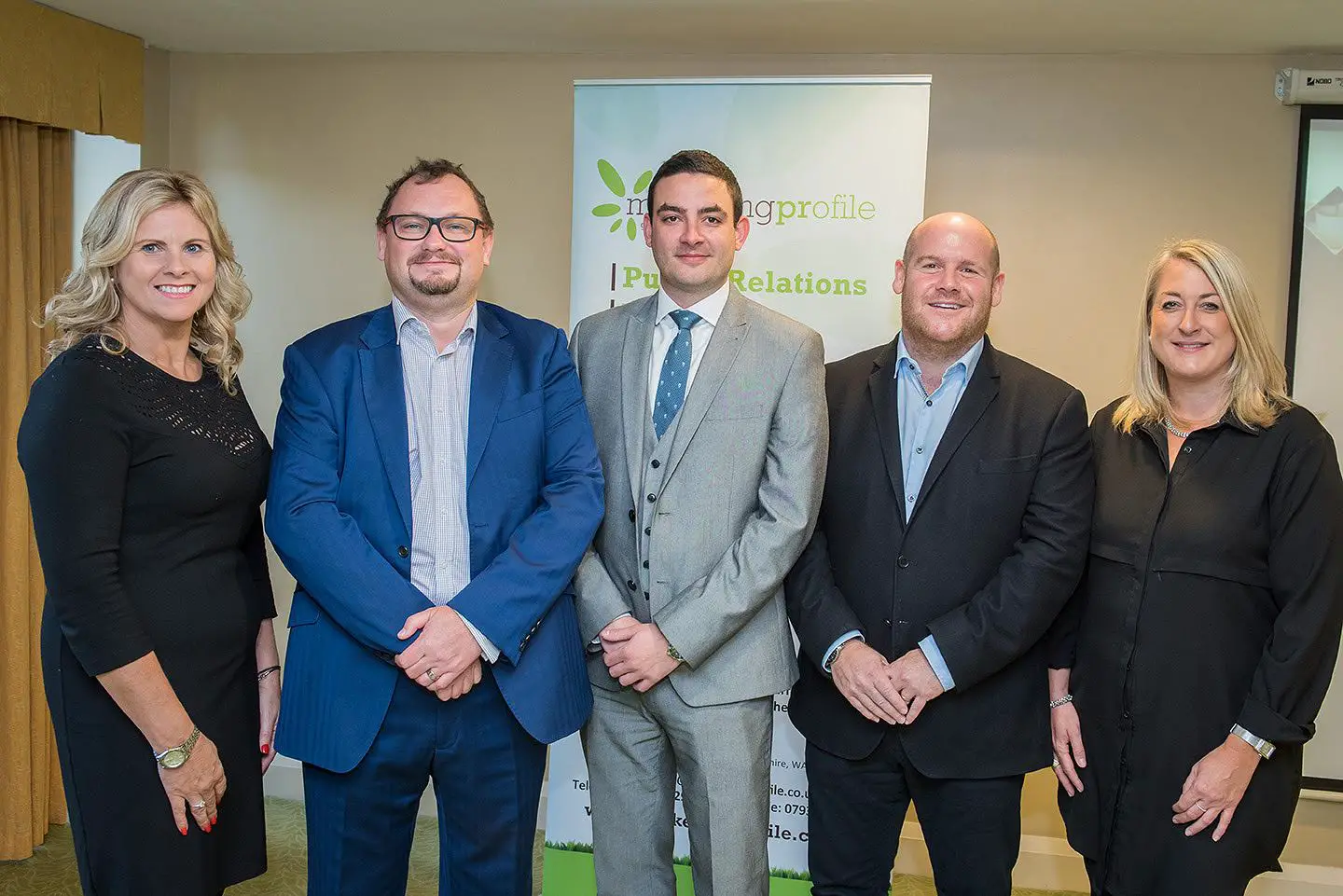 (l ro r) Barbara Hallwood, Paul Daine (Premium Collections), Henry Tonks (Victor’s), Jonathan Dobkin (Connections Recruitment) and Marketing Profile's Kate Gerbich