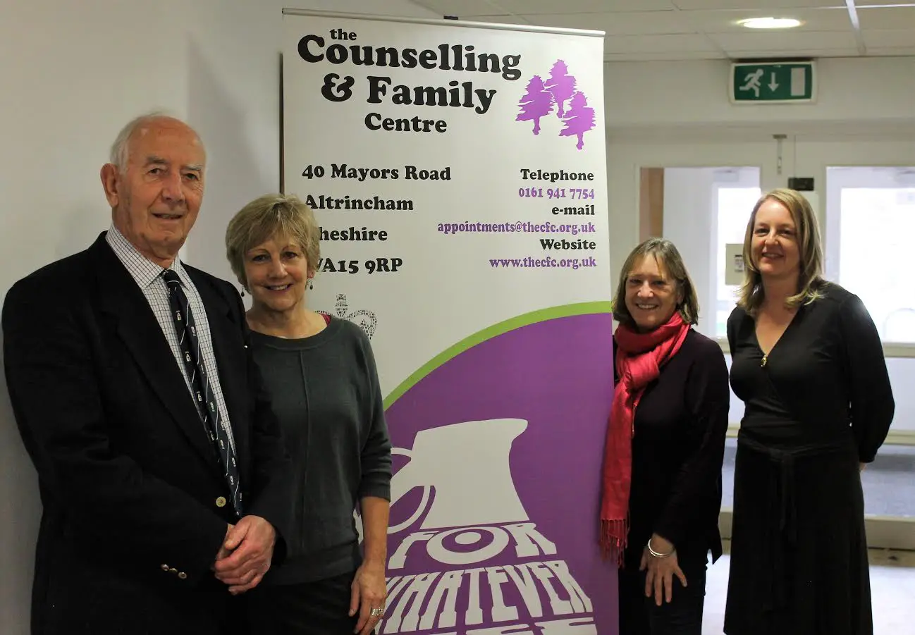 (l to r) Centre manager Jo Allen (second from left) with trustees Geoff Urwin, Jennie Crean and Louise Mackintosh
