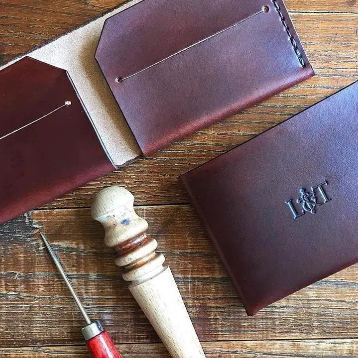 A Leather & Thread two-pocket wallet