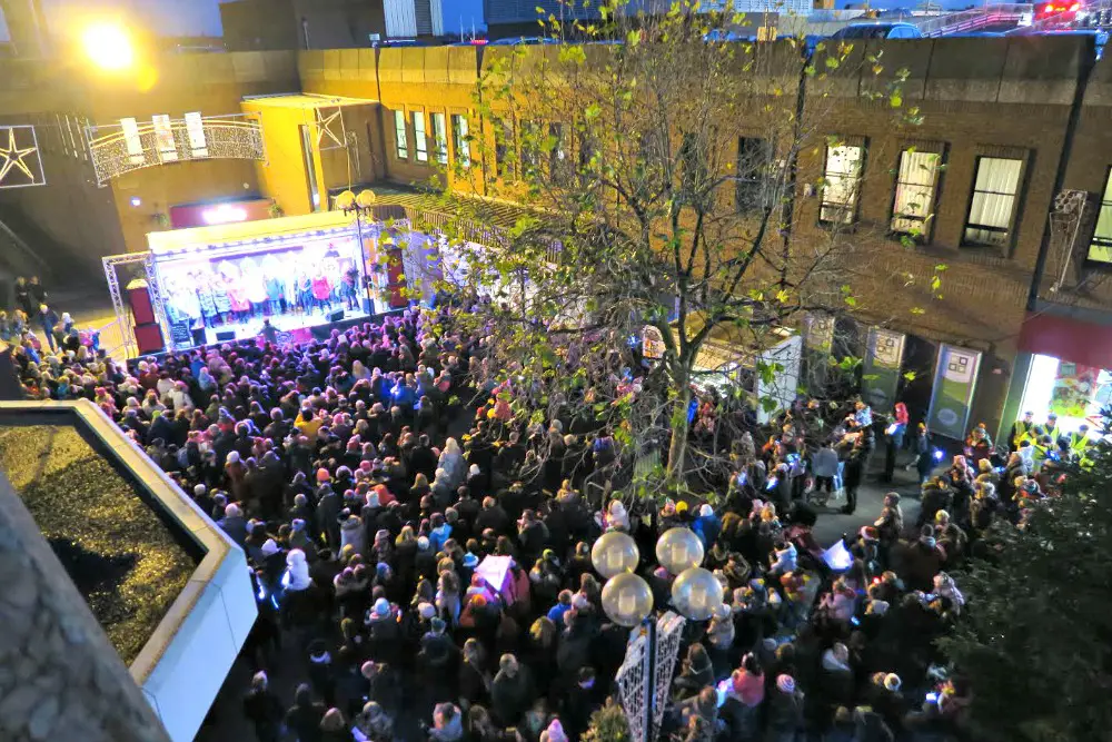 Last year's switch-on event in the Stamford Quarter