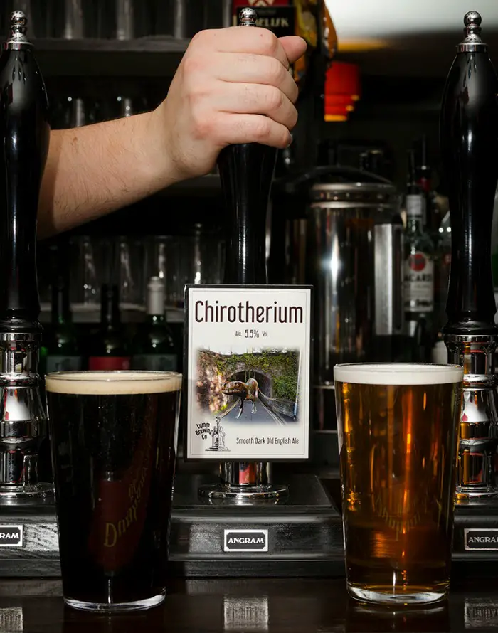 The new Chirotherium beer, now on offer at Costello's in Goose Green